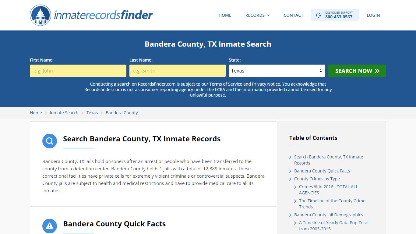 Bandera County, TX Inmate Lookup & Jail Records Online